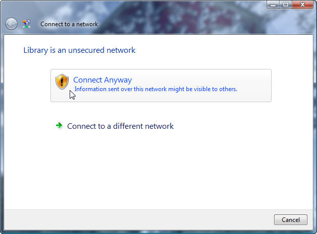 Connect anyway