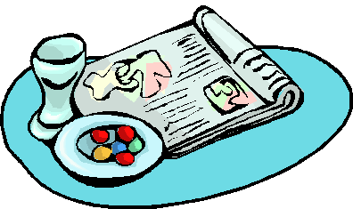 Image of magazine with drink and snack